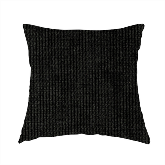 Oslo Plain Textured Corduroy Black Colour Upholstery Fabric CTR-1900 - Handmade Cushions