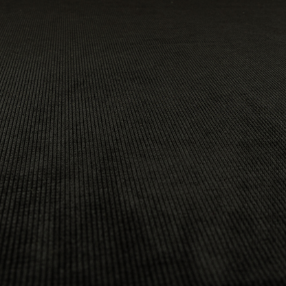Oslo Plain Textured Corduroy Black Colour Upholstery Fabric CTR-1900