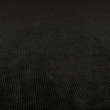 Oslo Plain Textured Corduroy Black Colour Upholstery Fabric CTR-1900 - Handmade Cushions