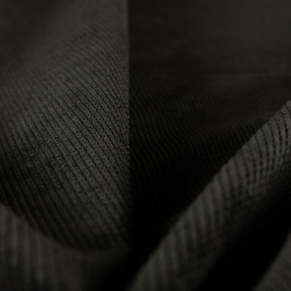 Oslo Plain Textured Corduroy Black Colour Upholstery Fabric CTR-1900 - Made To Measure Curtains