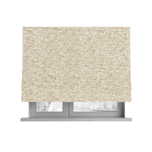 Hoover Boucle Recycled PET Material Cream Colour Upholstery Fabric CTR-1903 - Roman Blinds