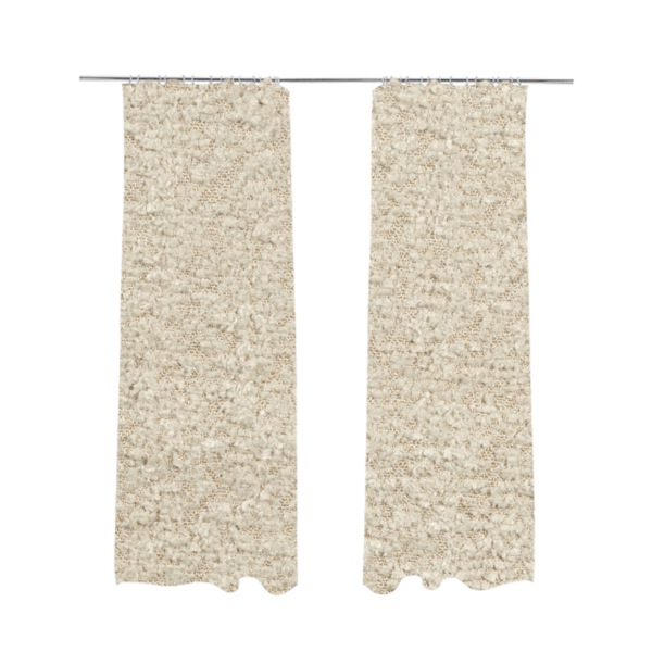 Hoover Boucle Recycled PET Material Cream Colour Upholstery Fabric CTR-1903 - Made To Measure Curtains