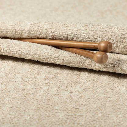 Hoover Boucle Recycled PET Material Cream Colour Upholstery Fabric CTR-1903 - Handmade Cushions