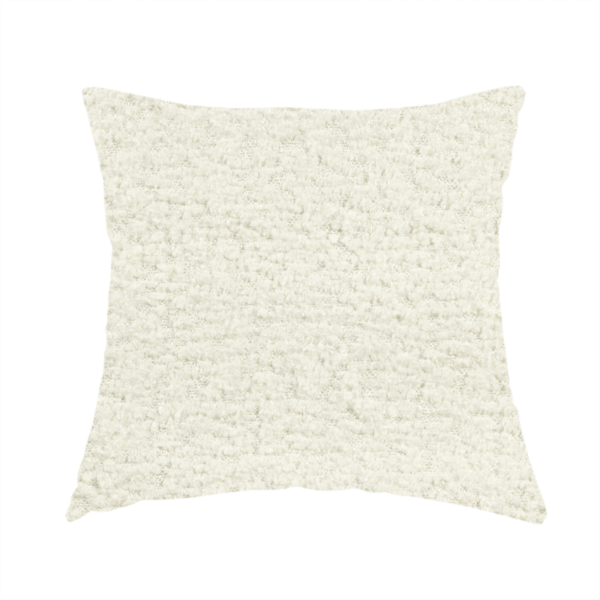 Hoover Boucle Recycled PET Material White Colour Upholstery Fabric CTR-1904 - Handmade Cushions