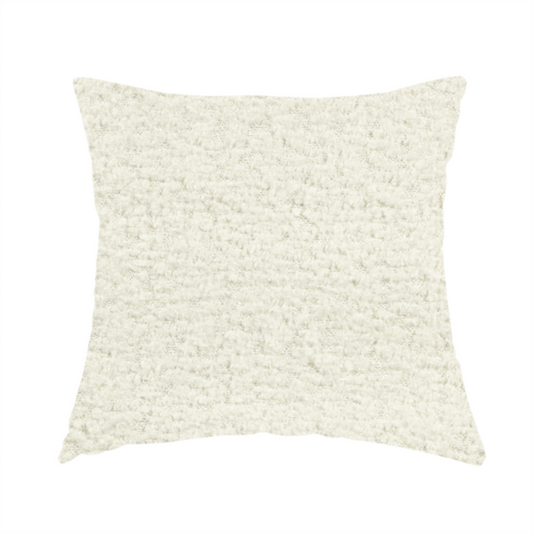 Hoover Boucle Recycled PET Material White Colour Upholstery Fabric CTR-1904 - Handmade Cushions