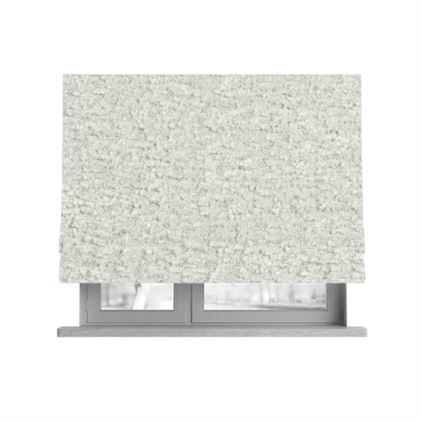 Hoover Boucle Recycled PET Material Off White Colour Upholstery Fabric CTR-1905 - Roman Blinds