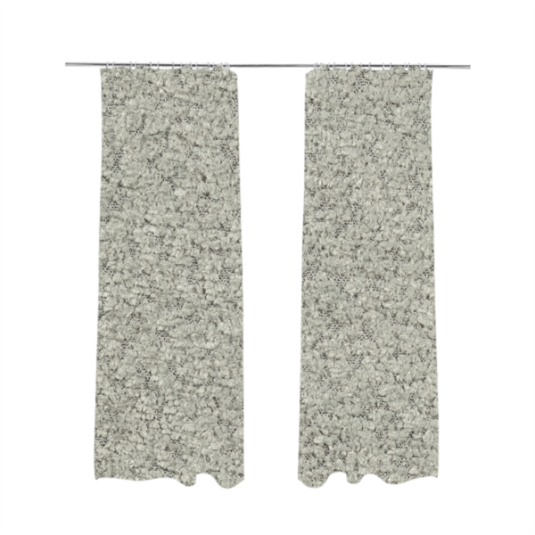 Hoover Boucle Recycled PET Material Silver Colour Upholstery Fabric CTR-1906 - Made To Measure Curtains