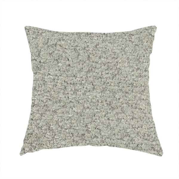 Hoover Boucle Recycled PET Material Silver Colour Upholstery Fabric CTR-1906 - Handmade Cushions