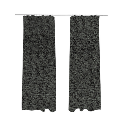 Hoover Boucle Recycled PET Material Black Colour Upholstery Fabric CTR-1908 - Made To Measure Curtains