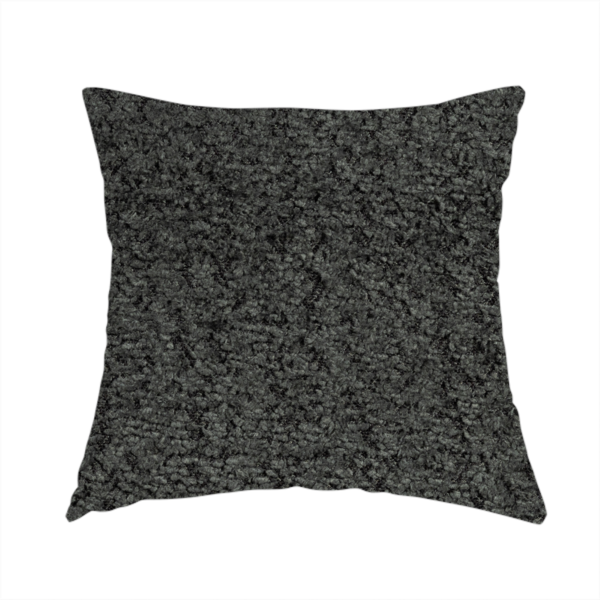 Hoover Boucle Recycled PET Material Black Colour Upholstery Fabric CTR-1908 - Handmade Cushions