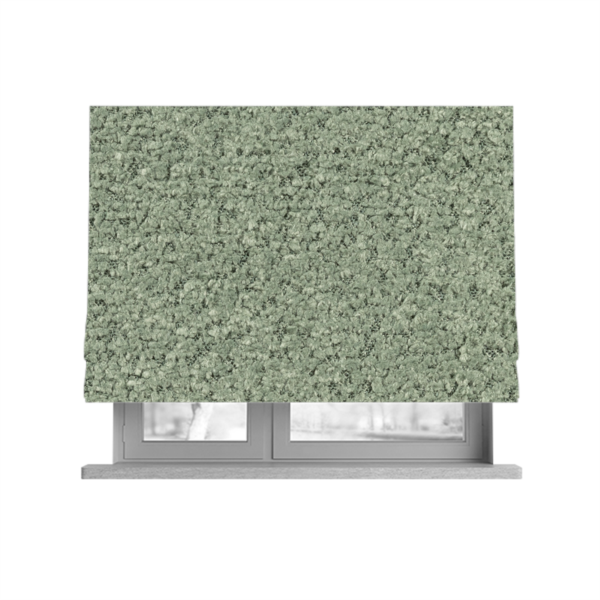 Hoover Boucle Recycled PET Material Jade Green Colour Upholstery Fabric CTR-1910 - Roman Blinds