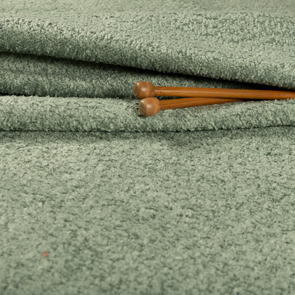 Hoover Boucle Recycled PET Material Jade Green Colour Upholstery Fabric CTR-1910 - Roman Blinds