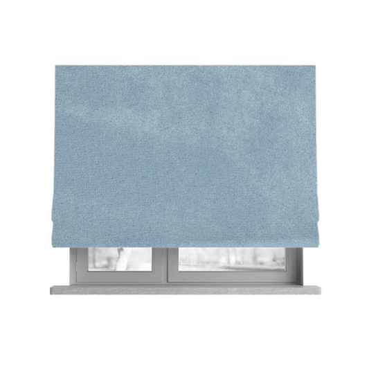 Dhaka Plain Suede Light Blue Colour Upholstery Fabric CTR-1917 - Roman Blinds