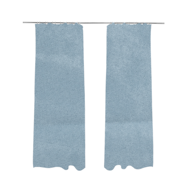 Dhaka Plain Suede Light Blue Colour Upholstery Fabric CTR-1917 - Made To Measure Curtains