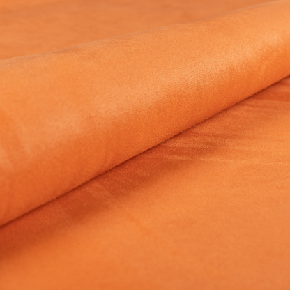 Dhaka Plain Suede Orange Colour Upholstery Fabric CTR-1920