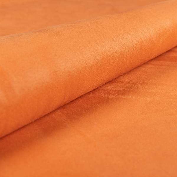 Dhaka Plain Suede Orange Colour Upholstery Fabric CTR-1920 - Made To Measure Curtains