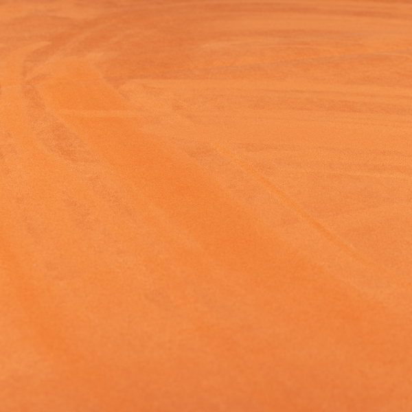 Dhaka Plain Suede Orange Colour Upholstery Fabric CTR-1920