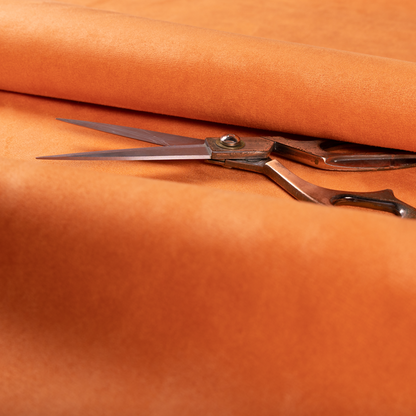 Dhaka Plain Suede Orange Colour Upholstery Fabric CTR-1920