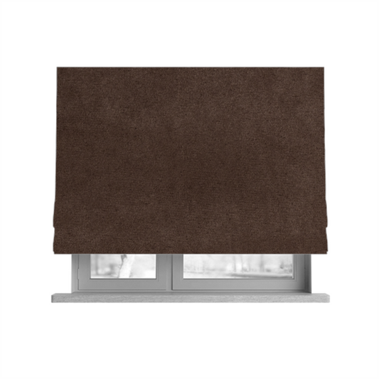 Dhaka Plain Suede Brown Colour Upholstery Fabric CTR-1921 - Roman Blinds