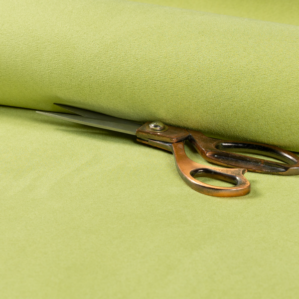 Dhaka Plain Suede Green Colour Upholstery Fabric CTR-1926 - Roman Blinds