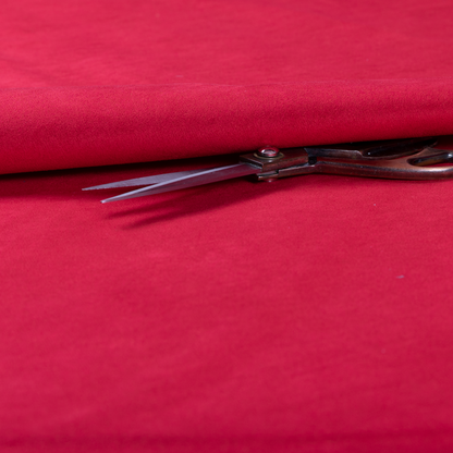 Dhaka Plain Suede Red Colour Upholstery Fabric CTR-1927 - Made To Measure Curtains