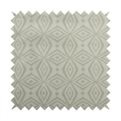 Oman Printed Velour Velvet Kilim Pattern Cream Colour Upholstery Fabric CTR-1929 - Made To Measure Curtains