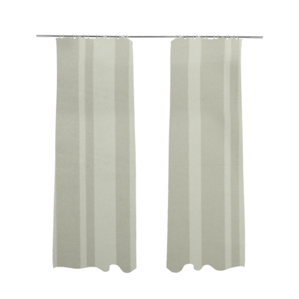 Oman Printed Velour Velvet Stripe Pattern Cream Colour Upholstery Fabric CTR-1930 - Made To Measure Curtains