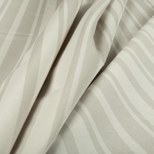Oman Printed Velour Velvet Stripe Pattern Cream Colour Upholstery Fabric CTR-1930 - Roman Blinds