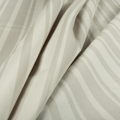 Oman Printed Velour Velvet Stripe Pattern Cream Colour Upholstery Fabric CTR-1930 - Roman Blinds