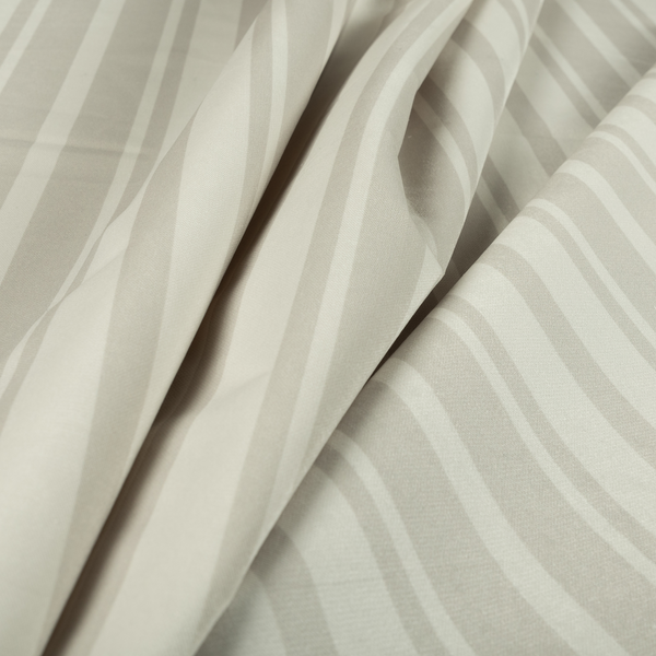 Oman Printed Velour Velvet Stripe Pattern Cream Colour Upholstery Fabric CTR-1930 - Made To Measure Curtains