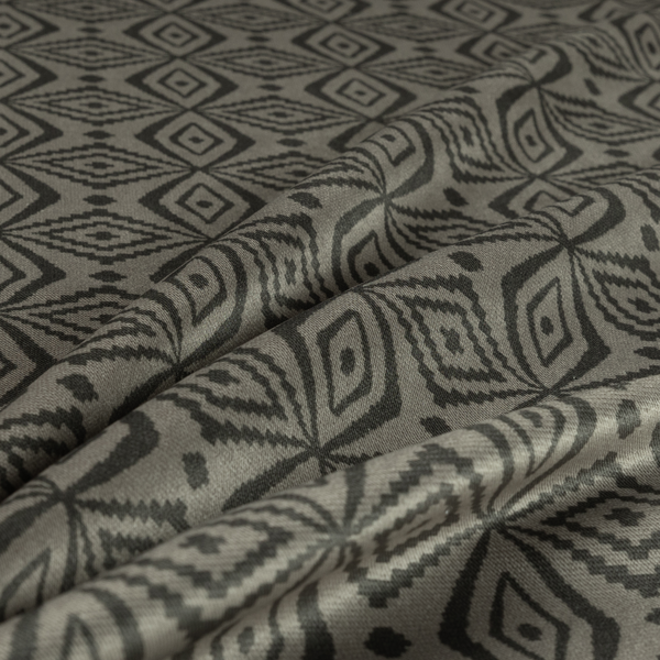 Oman Printed Velour Velvet Kilim Pattern Brown Colour Upholstery Fabric CTR-1933 - Made To Measure Curtains