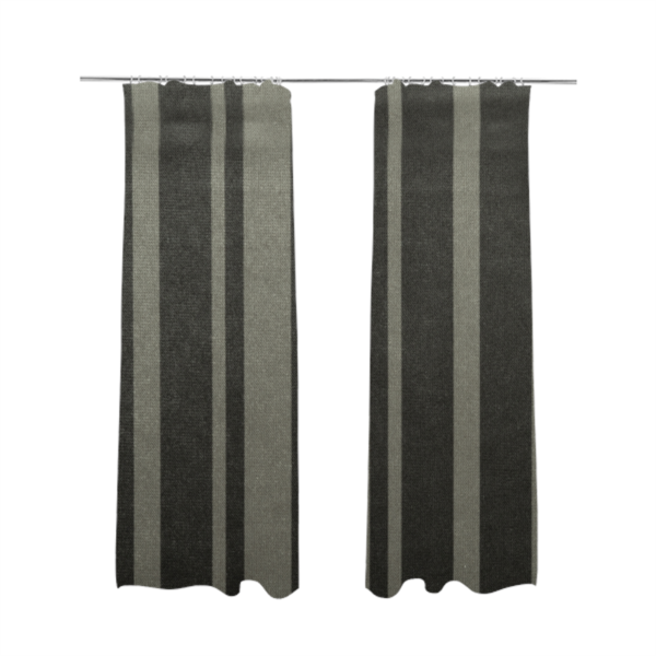 Oman Printed Velour Velvet Stripe Pattern Brown Colour Upholstery Fabric CTR-1934 - Made To Measure Curtains