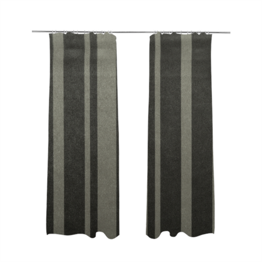 Oman Printed Velour Velvet Stripe Pattern Brown Colour Upholstery Fabric CTR-1934 - Made To Measure Curtains