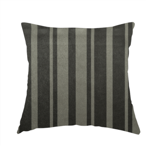 Oman Printed Velour Velvet Stripe Pattern Brown Colour Upholstery Fabric CTR-1934 - Handmade Cushions