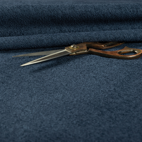 Berlin Boucle Textured Chenille Navy Blue Colour Upholstery Fabric CTR-1958 - Roman Blinds