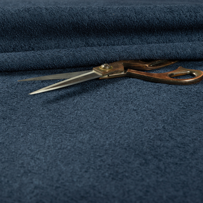 Berlin Boucle Textured Chenille Navy Blue Colour Upholstery Fabric CTR-1958 - Roman Blinds