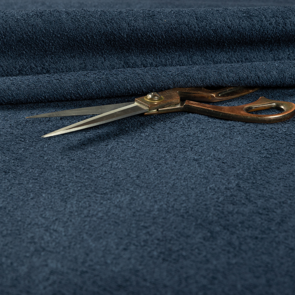 Berlin Boucle Textured Chenille Navy Blue Colour Upholstery Fabric CTR-1958 - Made To Measure Curtains