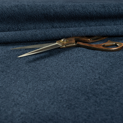 Berlin Boucle Textured Chenille Navy Blue Colour Upholstery Fabric CTR-1958 - Made To Measure Curtains