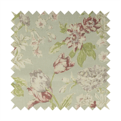 Alnwick Floral Printed Green Colour Print Upholstery Fabric CTR-1961 - Made To Measure Curtains