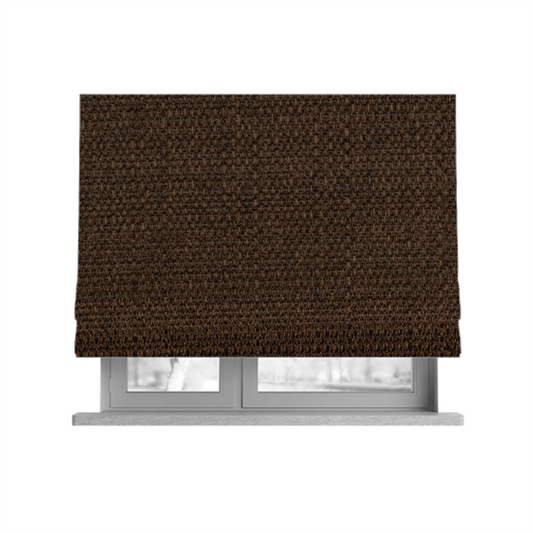 Potosi Weave Textured Chenille Chocolate Brown Colour Upholstery Fabric CTR-1970 - Roman Blinds