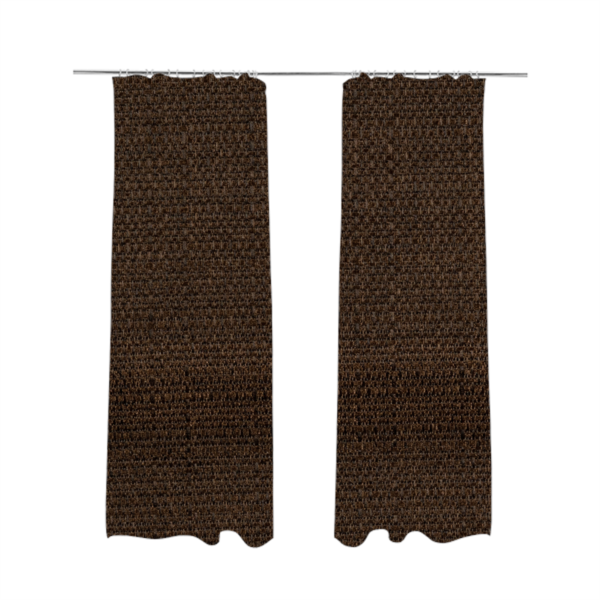 Potosi Weave Textured Chenille Chocolate Brown Colour Upholstery Fabric CTR-1970 - Made To Measure Curtains