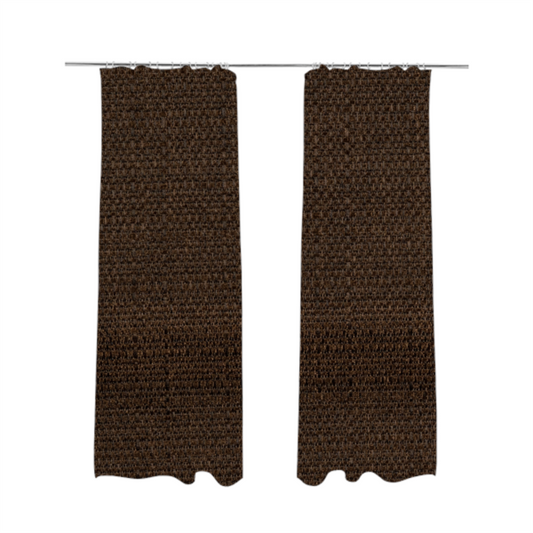 Potosi Weave Textured Chenille Chocolate Brown Colour Upholstery Fabric CTR-1970 - Made To Measure Curtains