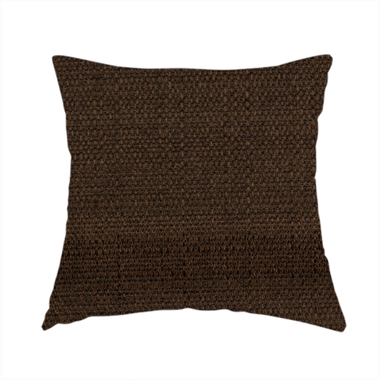 Potosi Weave Textured Chenille Chocolate Brown Colour Upholstery Fabric CTR-1970 - Handmade Cushions