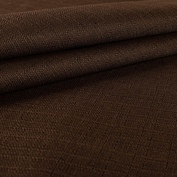 Potosi Weave Textured Chenille Chocolate Brown Colour Upholstery Fabric CTR-1970 - Made To Measure Curtains