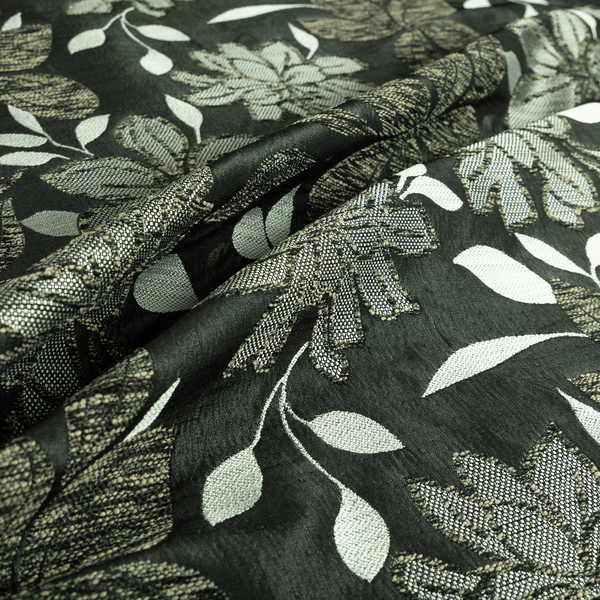 Ankara Floral Pattern Grey Chenille Upholstery Fabric CTR-1976 - Handmade Cushions