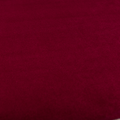 Muscat Plain Velvet Material Ruby Red Colour Upholstery Fabric CTR-1989