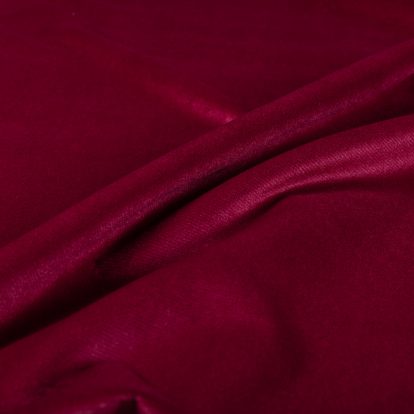 Muscat Plain Velvet Material Ruby Red Colour Upholstery Fabric CTR-1989 - Made To Measure Curtains