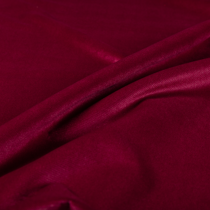 Muscat Plain Velvet Material Ruby Red Colour Upholstery Fabric CTR-1989 - Handmade Cushions