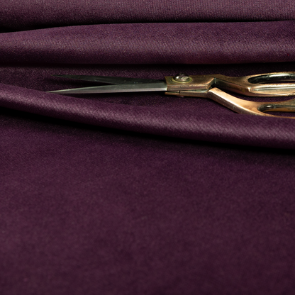 Muscat Plain Velvet Material Purple Colour Upholstery Fabric CTR-1990 - Roman Blinds