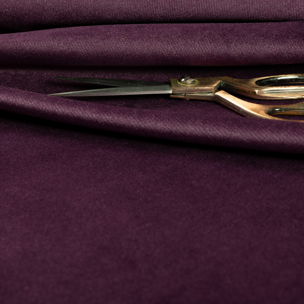 Muscat Plain Velvet Material Purple Colour Upholstery Fabric CTR-1990 - Made To Measure Curtains